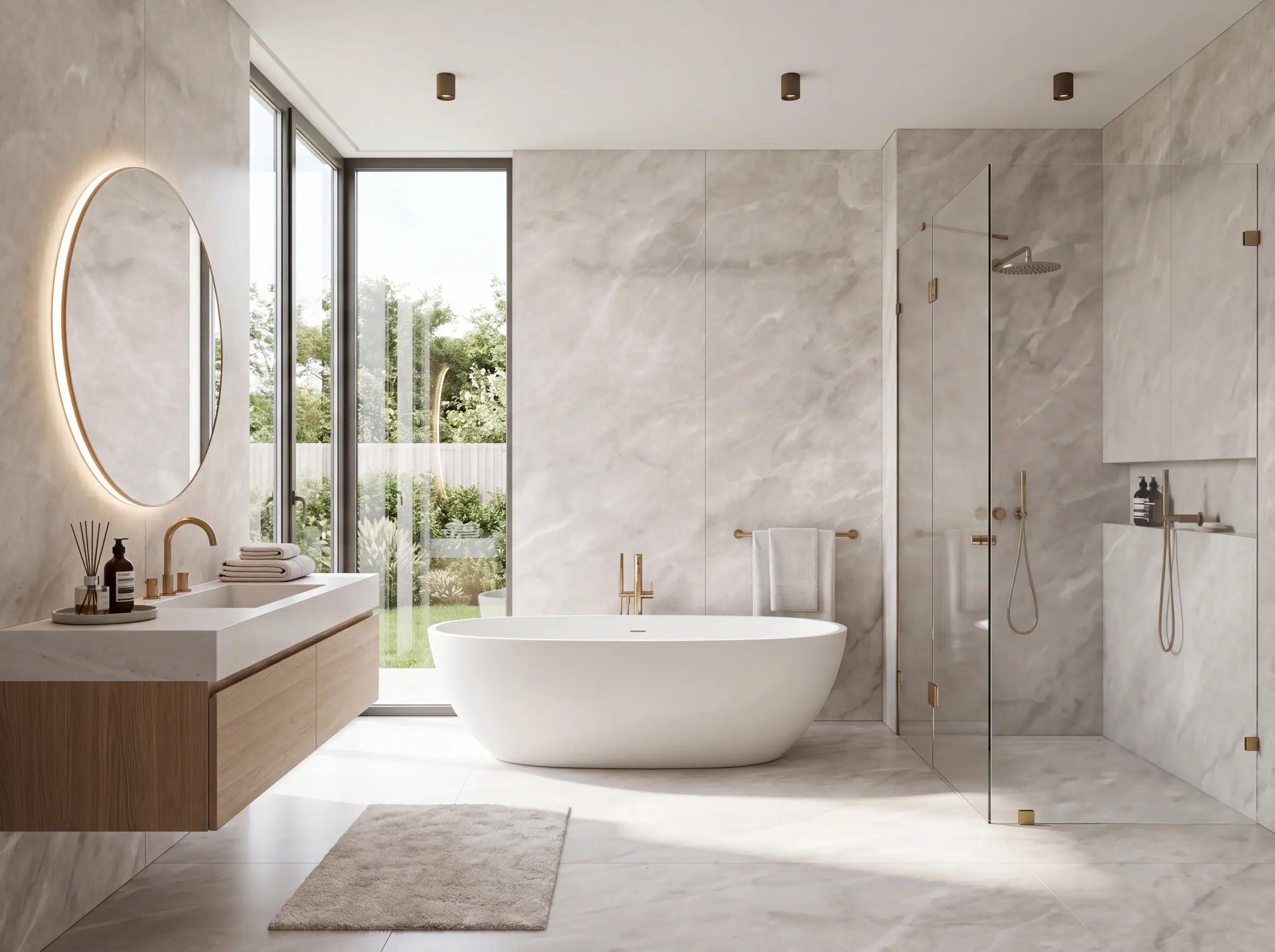 Dove Grey Marble UPVC wall panel, Gloss finish