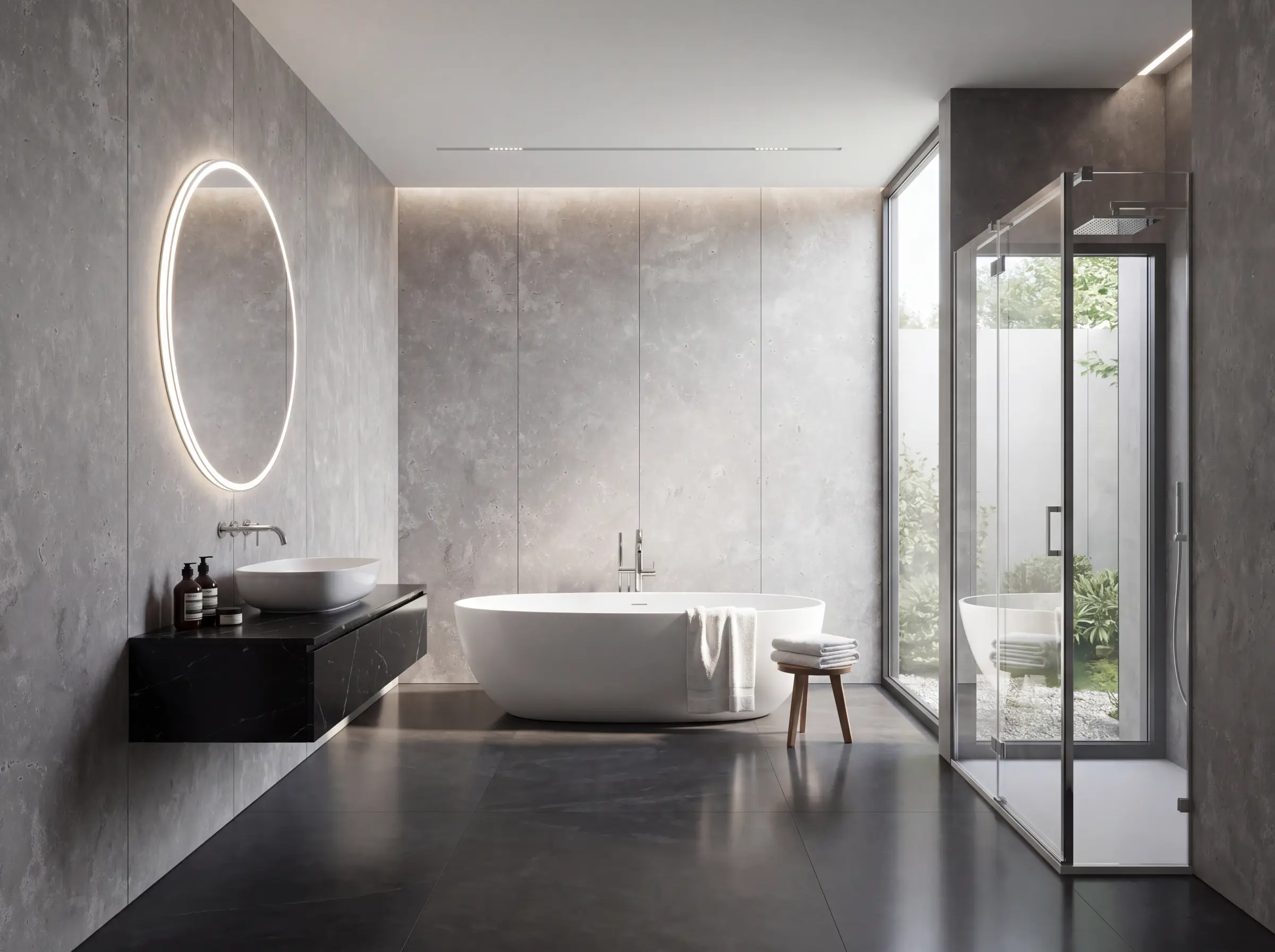 Concrete Grey UPVC wall panel, Matt finish