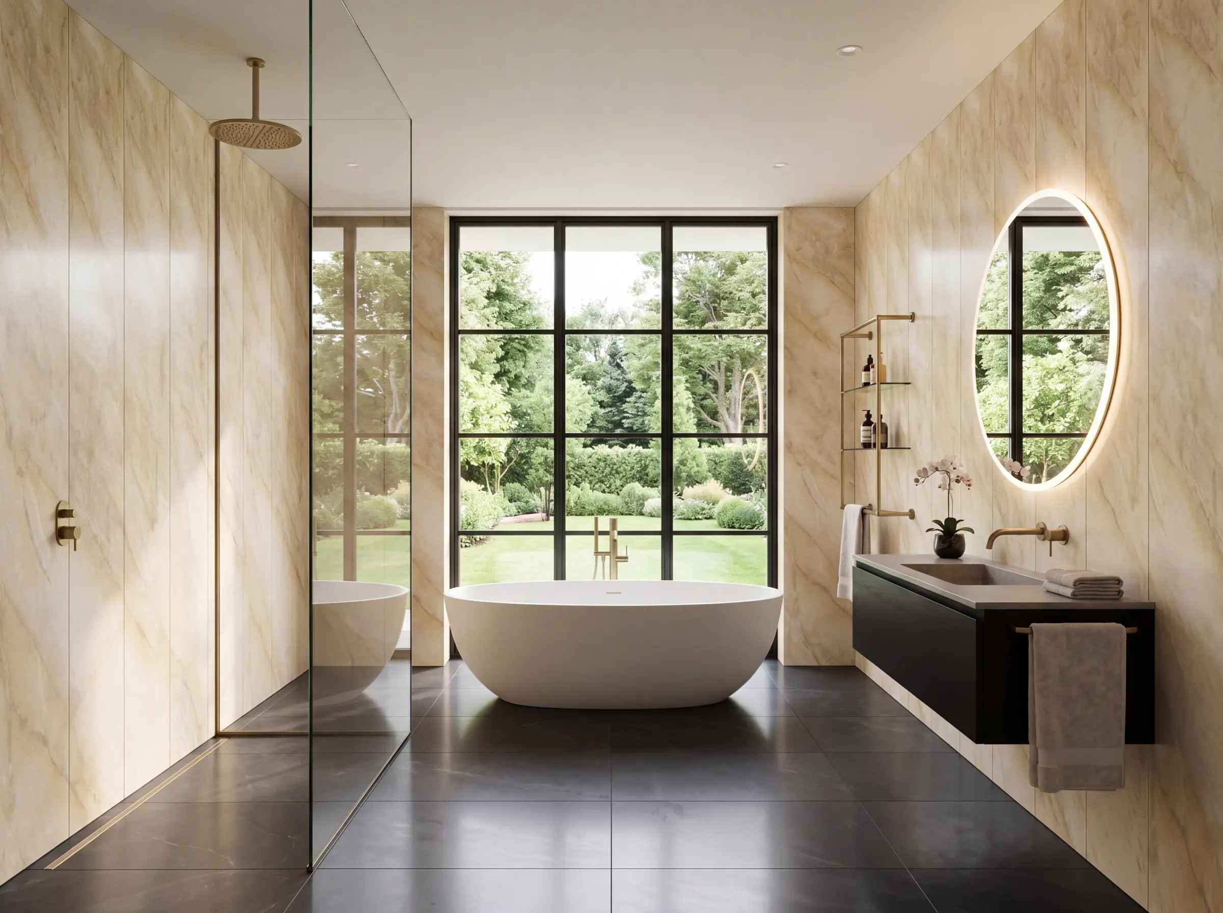 Pergamon Marble UPVC wall panel, Gloss finish