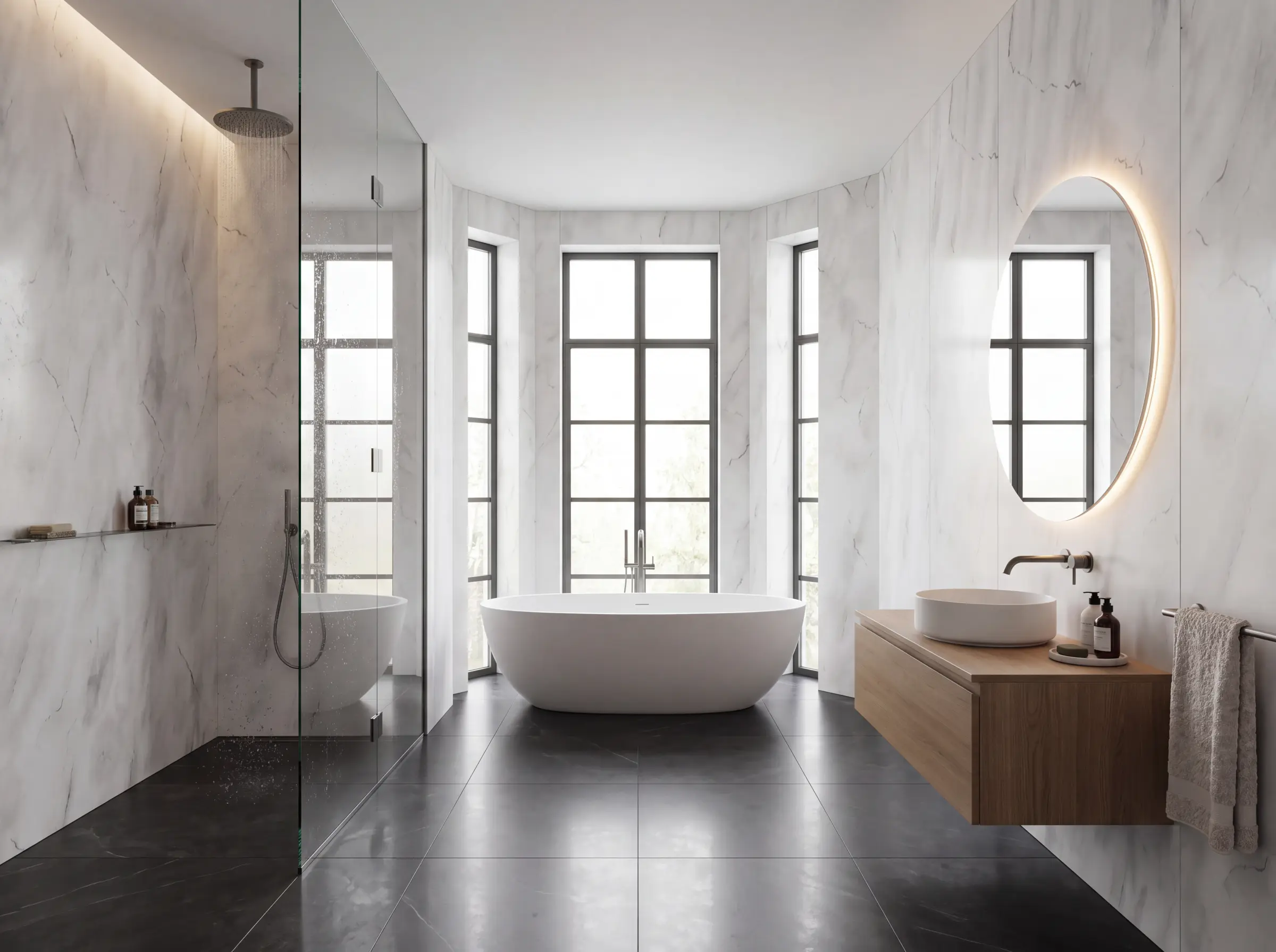 Premium Grey Marble UPVC wall panel, Gloss finish